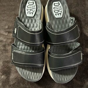 Hey Dude Black Slide Sandals